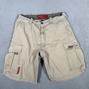 Vtg Abercrombie &‎ Fitch Cargo Shorts Mens Medium 32 Tan T-2083 Utility Flaws